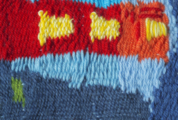 Hand made woolen beautiful colorful carpet