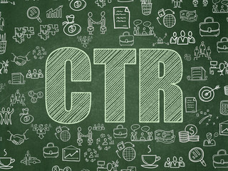 Business concept: CTR on School board background