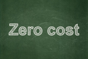 Fototapeta premium Finance concept: Zero cost on chalkboard background
