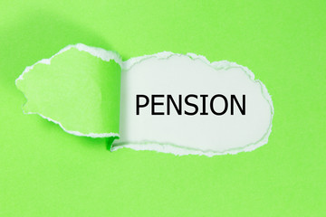 pension message written under torn paper.