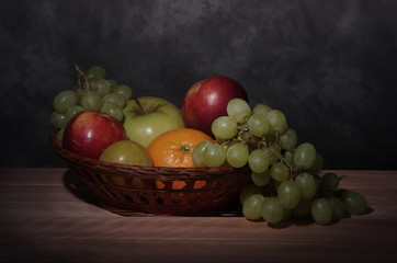 Fruits in the basket.