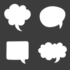 Set of speech bubble. Think cloud symbols. Vector illustration