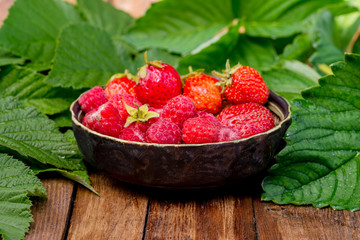 raspberries strawberry summer berry leaf