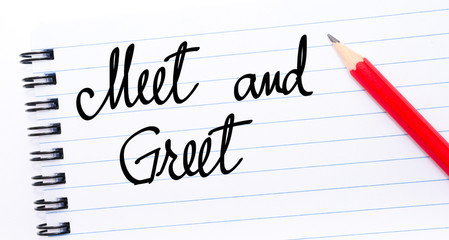 Meet and Greet written on notebook page - 115074257