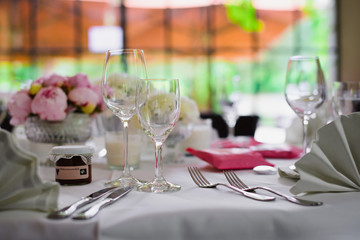 Table setting at a luxury wedding