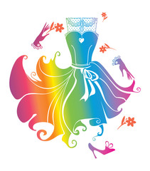 Summer fashion. Beautiful dress summer outfit for a charming girl.