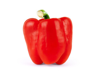 Red bell pepper isolated on white background