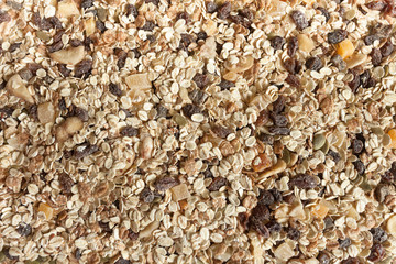 dry muesli as background
