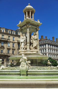 Fountain at Place des Jacobins Lyon, Lyon, France.