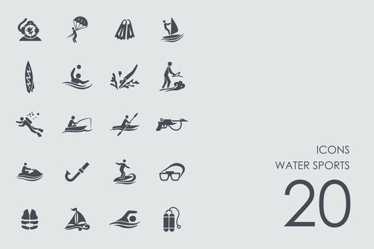 Set of water sports icons