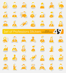 Fototapeta premium Set of professions stickers