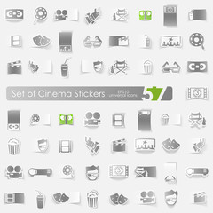 Set of cinema stickers
