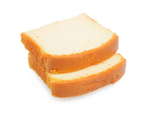 butter cake isolated on white background