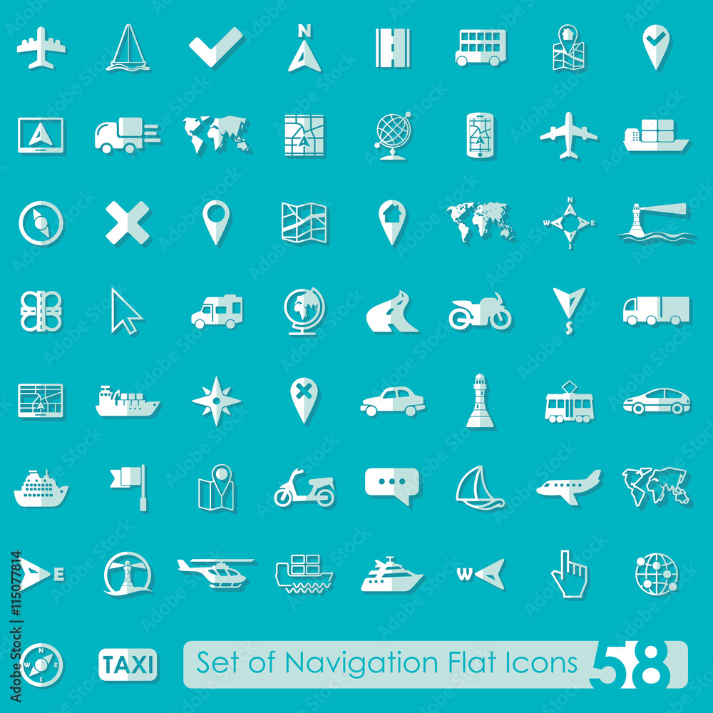 Poster Set of navigation icons