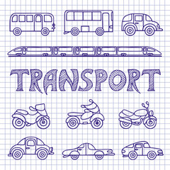 Fototapeta premium Set ground transport sketch.