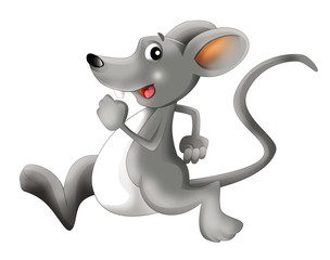 Cartoon happy mouse - isolated - illustration for children