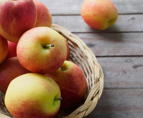 Apple in basket