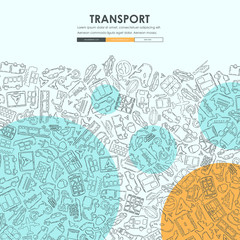 transport Doodle Website Template Design