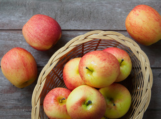 Apple fruit group in basket