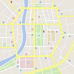 Light colors Imaginary city map