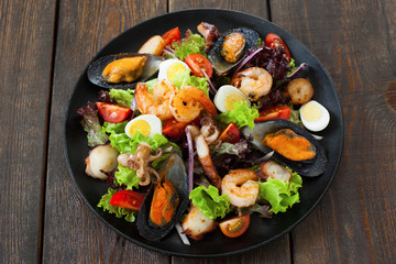 Food Seafood Salad Mediterranean Cuisine Restaurant Dining Concept