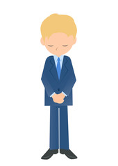 お辞儀するビジネスマン　男性会社員のイラスト素材