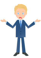 がっかりするビジネスマン　男性会社員のイラスト素材