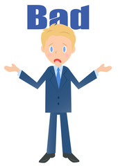 Badを示すビジネスマン　男性会社員のイラスト素材