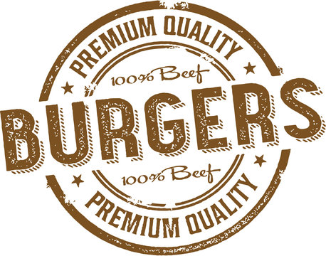 Premium Burgers Vintage Sign Stamp