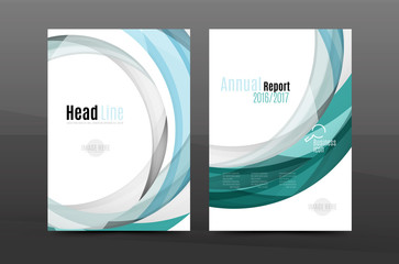 Colorful swirl design annual report cover template