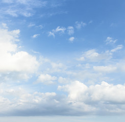 World environment day concept: Abstract white cloudy and blue sky in sunny day