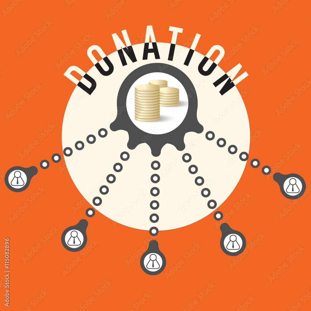 Poster vector circular object with theme of donation