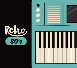 retro piano  poster isolated icon design