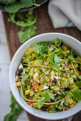 healthy salad with chipotle and cauliflower