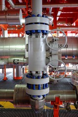 Pipeline production and valve for oil and gas process, Pipeline construction on offshore wellhead platform, The petroleum industry.