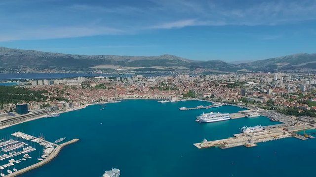 Croatia Split Harbor Aerial