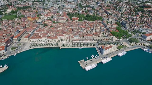 Croatia Split Harbor Aerial
