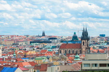Naklejka na ściany i meble Prague landscape with Church of Our Lady