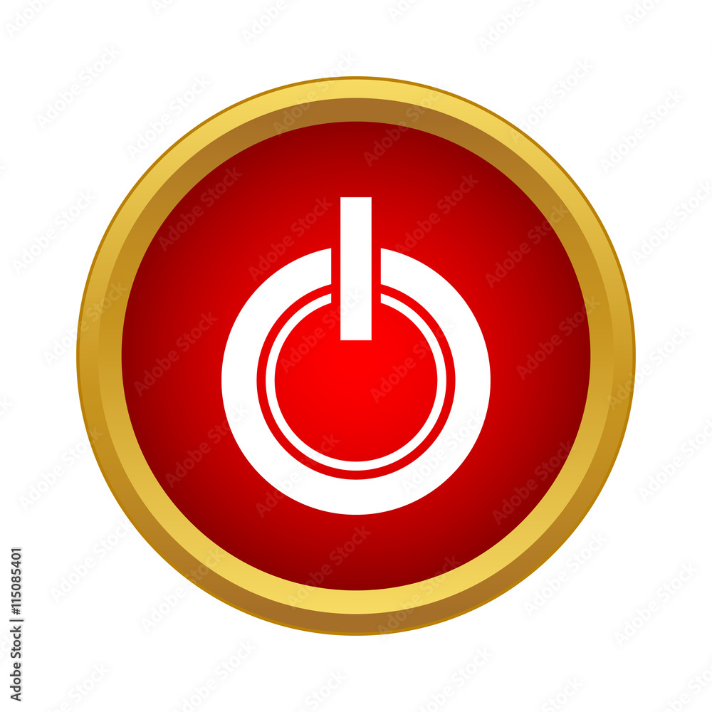 Poster power button icon in simple style on a white background