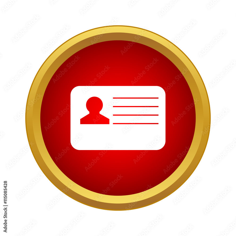 Poster identification card icon in simple style on a white background