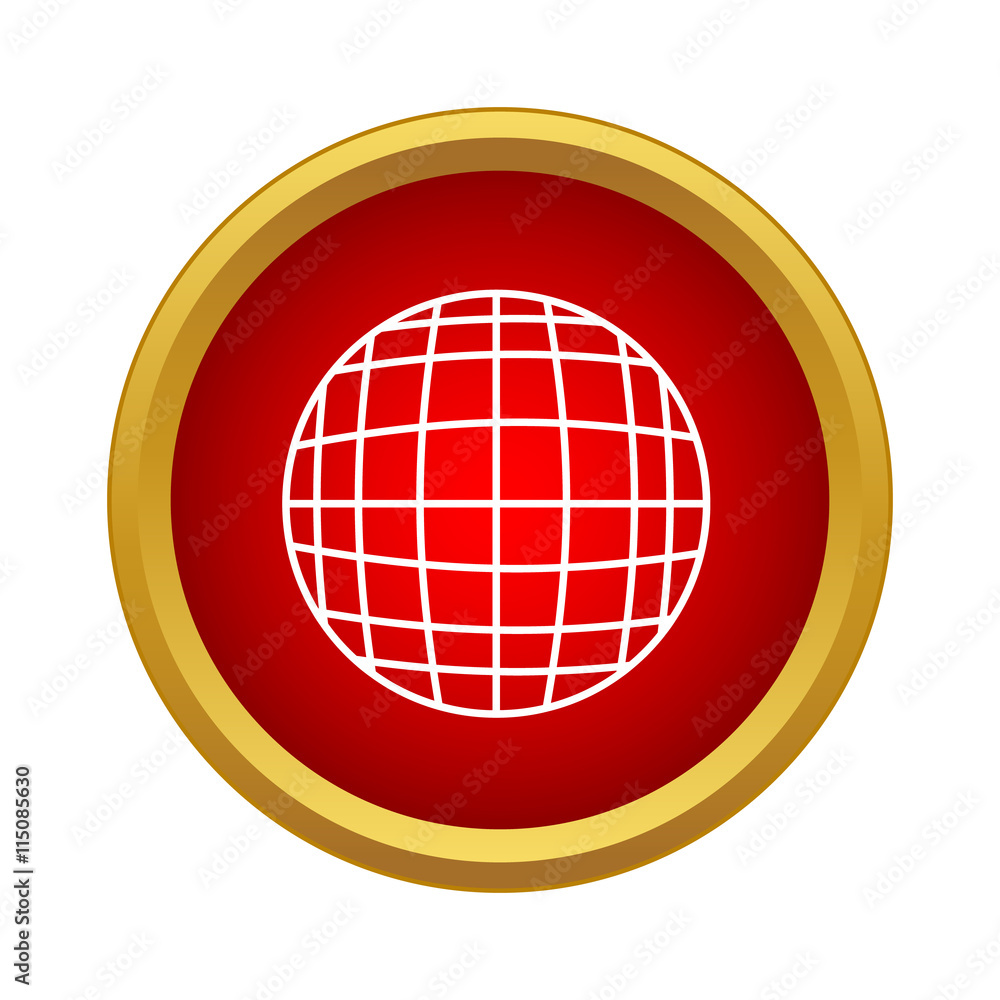 Poster Globe icon in simple style on a white background