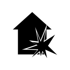 House explosion icon. Vector illustration