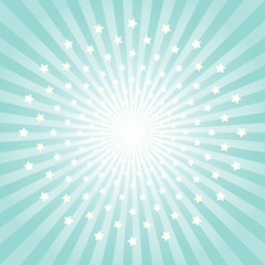 Abstract background. Stars Fireworks. Light Green rays and stars background. Vector