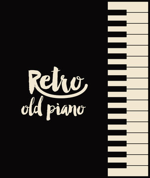 retro piano  poster isolated icon design