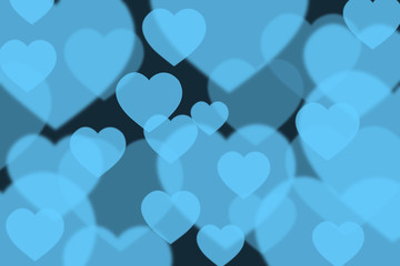 Blue Heart bokeh background.
