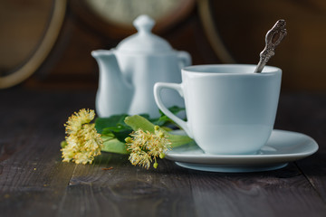 tea cup and Linden blossom