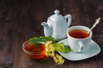 Herbal tea cup with Linden blossom