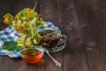 Cup with linden tea