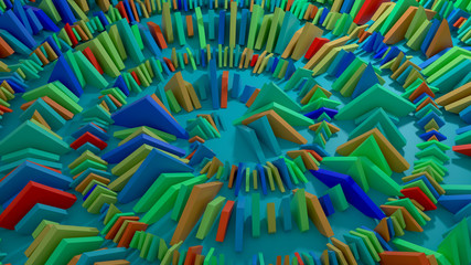 Fototapeta premium cloned geometry in spiral shape, abstract 3d rendering background
