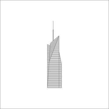 Bank of America Tower. icon, symbol, emblem. vector illustration.